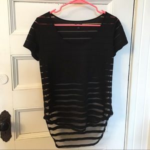Black striped see-through shirt